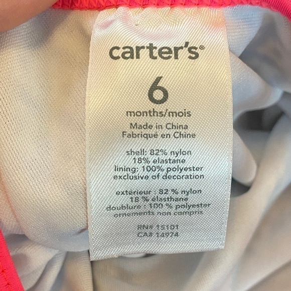 4 For $25 Carters baby 6 Month Swimsuit pink ans blue diamond pattern - Picture 4 of 5